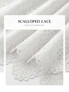 ELLERISSA Plus Size White Sleeveless Lace Shift Mini Dress - White - View 7