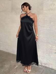 plus size formal black dresses Poly USA W1132B Long Prom no-returns:2025-06-25_2027-09-02 Bridesmaid dresses black lace Color:Black as Pictures