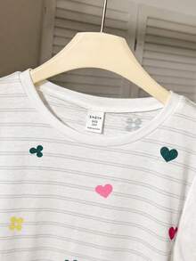 SHEIN 青少年女孩春夏休閒白色圓領雙層寬肩無袖T恤，適合日常休閒穿著，白色上衣 - 彩色 - 查看 5