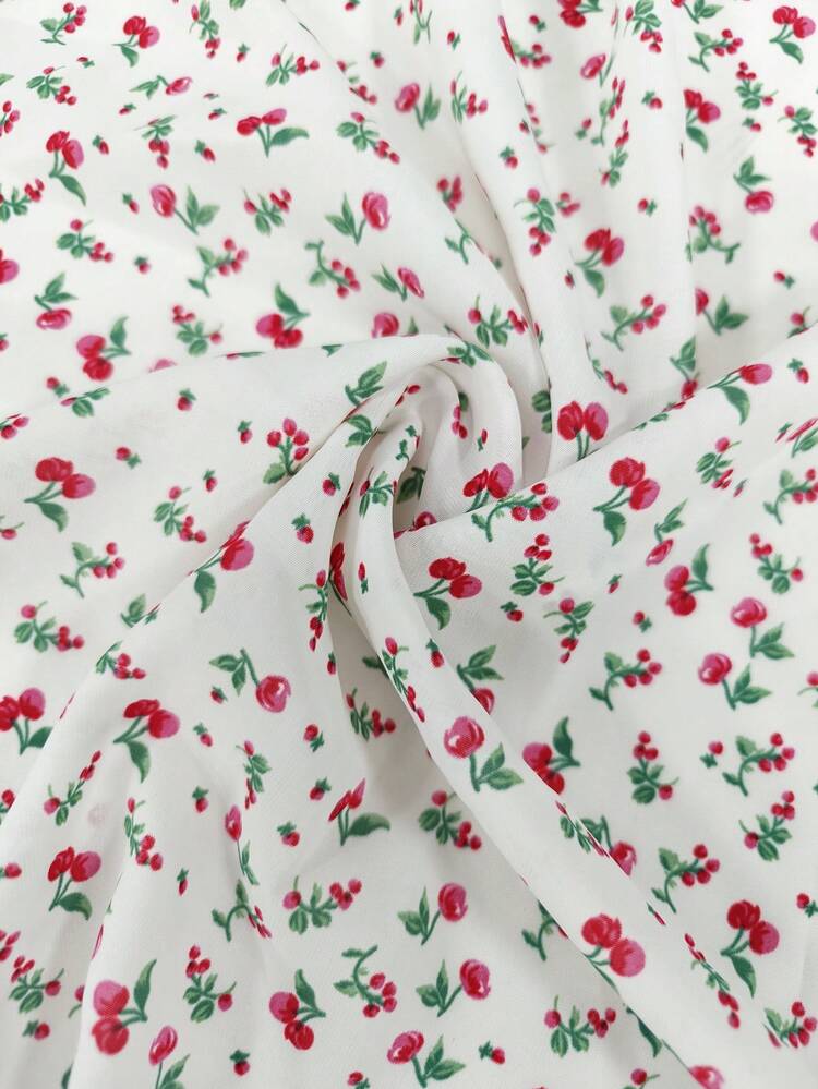 Vionelle Plus Size Spring/Summer Casual Vacation Beach Floral Deep V-Neck Short Sleeve Jumpsuit - White - View 5