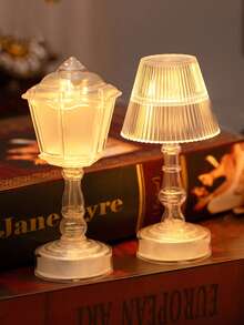1pc Creative Room Decor Mini Table Lamp, Lotus/Street Lamp Cute Night Light For Bedroom Atmosphere Decor, Desk Atmosphere Decor Led Night Light,Birthday Gift For Friends,Home Decor Mini Table Lamp Light,Christmas Decorative Night Lights - Clear - View 5