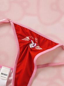 HELLO KITTY AND FRIENDS | SHEIN Women's Cartoon Print Comfortable Thong - Red - View 6