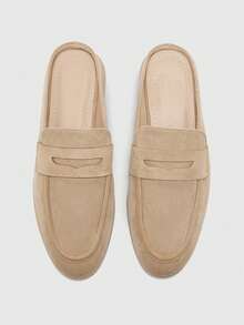 CUCCOO BIZCHIC Fashion Versatile Dating Workplace Elegant Casual Simple Comfortable Back Empty Portable Women's Flat Shoes Fall Shoes - It's apricot. - View 2