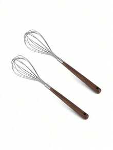 Stainless Steel Egg Whisk And Hand Mixer With Wooden Handle - Durable Metal Design, Suitable For Baking And Cooking, Perfect For Whipping And Mixing Ingredients, Manual Egg Whisk | Hand Mixer | Durable And Strong - Multicolor - View 14