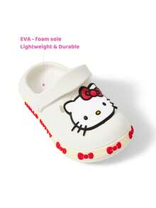 HELLO KITTY AND FRIENDS | SHEIN 可愛白色兒童涼鞋，卡通花園鞋，透氣快乾，輕量 EVA 材質，適合幼童的夏季沙灘拖鞋 - 杏色 - 查看 2