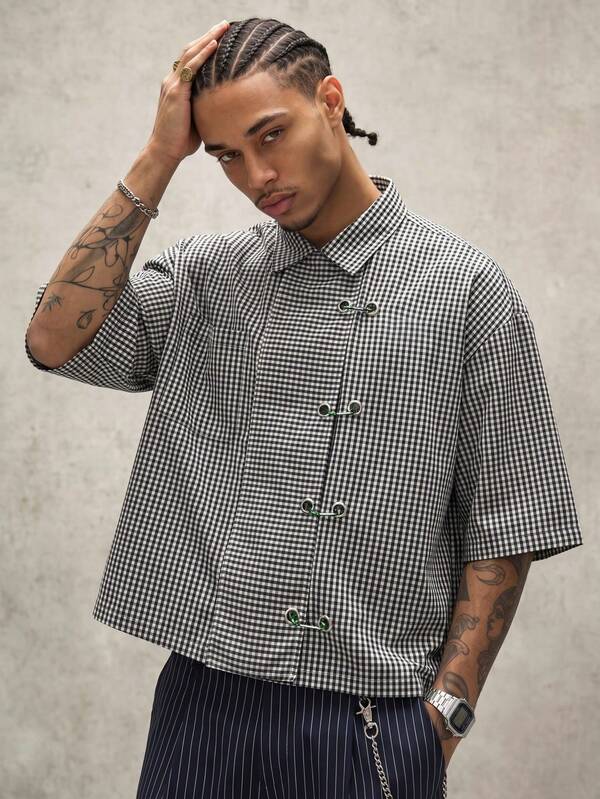 PAVTROS Men's Plaid Casual Versatile Everyday Travel Shirt