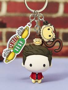 FRIENDS X POKOJA LAND 1 pieza Llavero creativo 3D de FRIENDS, colgante con encanto de personaje de mono lindo con detalles de dibujos animados divertidos, accesorio ligero y llamativo para llaves, mochilas y uso diario - Multicolor - Ver 8
