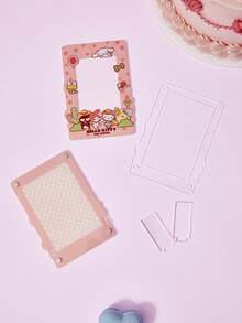 HELLO KITTY AND FRIENDS | Joivida 1pc Cartoon Pattern Acrylic Magnetic Photo Frame Display Stand, Fits Mini 3-Inch Photos, Upright Design. Available In Two Cute Border Colors: Purple And Pink. Minimalist And Creative. Great For Party, Birthday, Holiday Gifts, Or Home And Desk D Ration. Magnets Not Included - one-size - View 8