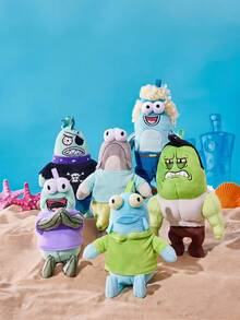 SpongeBob SquarePants | POKOJA LAND 1個 X POKOJA LAND 3D 絨毛吊飾鑰匙圈，藍綠配色魚形，可愛且鮮豔設計，可掛在包包、鑰匙、書包上，生日或週年紀念的可愛禮物 - 藍色 - 查看 8