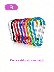 5/10/30/50Pcs Keyring Bulk Spring Snap Hook Key Chain Clip Aluminum D Ring - Multicolor - View 18