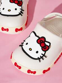 HELLO KITTY AND FRIENDS | SHEIN 可愛白色兒童涼鞋，卡通花園鞋，透氣快乾，輕量 EVA 材質，適合幼童的夏季沙灘拖鞋 - 杏色 - 查看 3