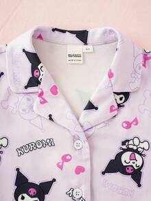 HELLO KITTY AND FRIENDS | SHEIN 女童卡通印花短袖上衣與短褲家居服 - 彩色 - 查看 3