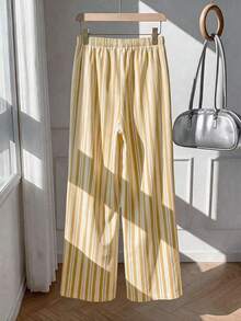 Comfortcana Women's Striped Casual Versatile Daily Wear Long Pants Vacation Holiday Blue And White Stripe Autumn Lounge - Multicolor - View 2