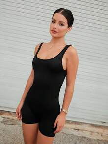 Nelanie Turli 女式运动健身连体衣，舞蹈修身瑜伽服，健身房女装 - 黑色 - 查看 6
