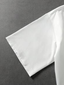 ROMWE MEN 男士夏季休閒花卉印花青蛙鈕扣襯衫 - 白色 - 查看 5