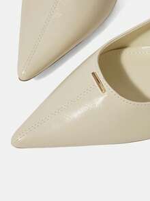 MOTF WOMEN'S SIMPLE AND VERSATILE HIGH-HEELED SHOES - Off-white - View 5