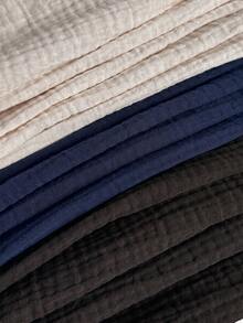 Comfortcana Conjunto de 3 piezas de pantalones cortos de lino de unicolor/multicolor cómodos casuales versátiles talla grande para primavera/verano - azul real - Ver 8