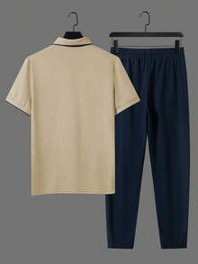 Manfinity Homme 男士夏季休閒短袖 Polo 衫與長褲 2 件套 - 彩色 - 查看 2
