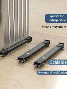 2pcs Adjustable 45-70 Cm Stainless Steel Anti-Vibration Washing Machine Stand, Non-Slip Rust-Proof Feet, Load Bearing 300kg, Suitable For Refrigerators And Washers, Easy Assembly, Large Household Appliance Base With Casters - Multicolor - View 13