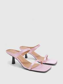 CUCCOO BIZCHIC Thin Heel Sandals, One-Line Design, Casual Dating Temperament Open-Toed Shoes - No. 17 pink. - View 7