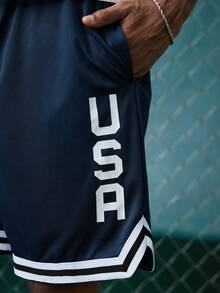 EVRINFINITE High Performance Basketball Shorts, Sports & Casual, Breathable Fabric Spring Fall - Navy Blue - View 7