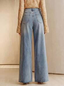 Anewsta Women's Sexy Hollow-Out Embroidered Straight-Leg Pants, Vacation Summer Promotion, Blue - Blue - View 4