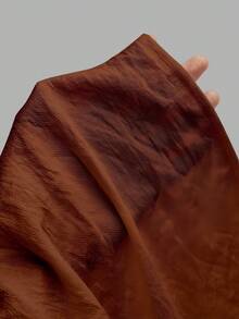Linhara CURVE Plus Size Solid Color V-Neck Twist Front Asymmetrical Hem Sleeveless Top - Brown - View 4