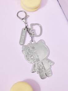 HELLO KITTY AND FRIENDS | POKOJA LAND 1個半機械臉設計鑰匙圈，輕巧精緻，合金材質，可愛帶酷感。可用作包包吊飾、行李吊牌或汽車鑰匙圈，適合日常通勤與旅行。也是送給閨蜜、女友或自己的獨特生日、情人節、聖誕節及其他節日禮物 - 銀色 - 查看 4