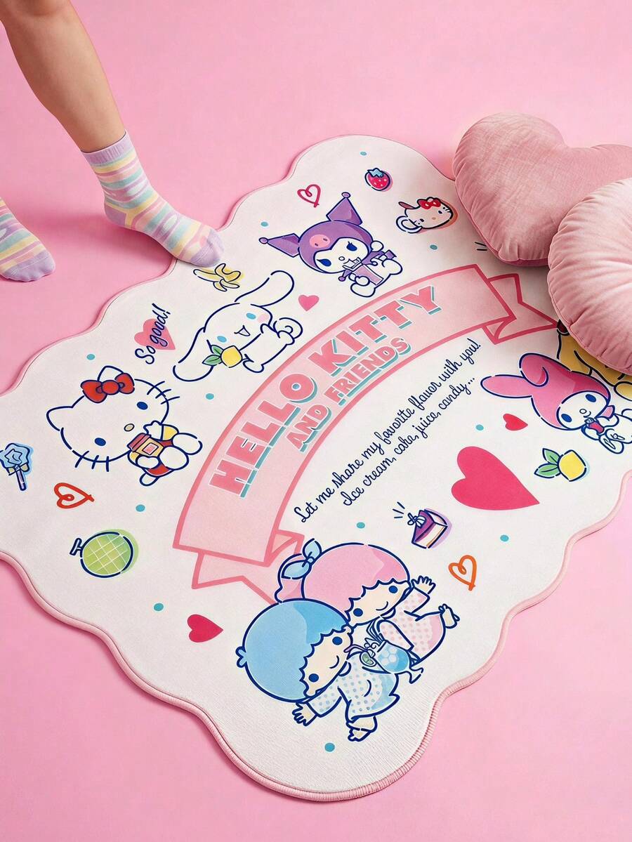 HELLO KITTY AND FRIENDS | Joivida 1件授權卡通地毯,柔軟絨毛地板墊,可愛角色設計,舒適多彩家居裝飾,適合臥室、客廳、沙發或兒童房,為您的空間增添趣味與舒適感 - 1PC - 查看 1