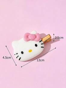 HELLO KITTY AND FRIENDS | Joivida 2入組粉色蝴蝶結貓頭樹脂髮夾，鋅合金鱷魚夾，女性側瀏海夾，甜美少女風髮飾髮夾，適合日常佩戴、派對、旅行、辦公室，可愛的生日或週年紀念禮物 - 粉色 - 查看 6