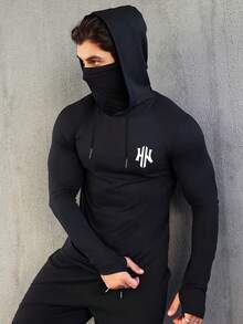 Manfinity Homme Men's Casual Versatile Long Sleeve Hooded Sun Protection Top - Black - View 7