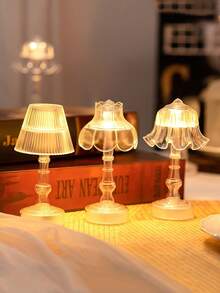 1pc Creative Room Decor Mini Table Lamp, Lotus/Street Lamp Cute Night Light For Bedroom Atmosphere Decor, Desk Atmosphere Decor Led Night Light,Birthday Gift For Friends,Home Decor Mini Table Lamp Light,Christmas Decorative Night Lights - Clear - View 3