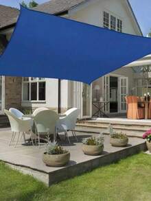 1pc Large Rectangular Waterproof Sun Shade Sail 98% UV Block Outdoor Patio Garden Pool Camping Awning Canopy With Installation Steel Cable Hardware Kit Heavy Duty Tear Resistant Durable Shade Cover For Yard Deck Balcony Carport Party Event Summer - Multicolor - View 11