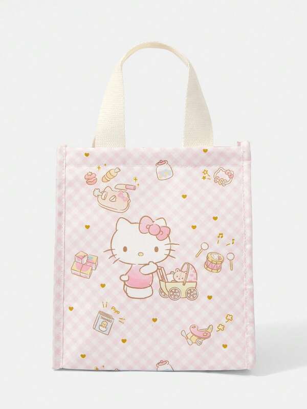 HELLO KITTY AND FRIENDS | SHEIN Sac à lunch imprimé rose, sac isotherme pour aliments avec imprimé de personnage mignon