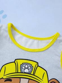 SHEIN | PAW Patrol Young Boy Cartoon Print Tank Top And Shorts - Light Grey - View 4
