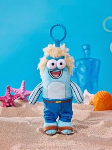 SpongeBob SquarePants | POKOJA LAND 1個 X POKOJA LAND 3D 絨毛吊飾鑰匙圈，藍色爆炸頭魚形，趣味瘋狂設計，可掛在包包、鑰匙、書包上，生日或週年紀念的幽默禮物 - 藍色 - 查看 1