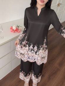 Modelyn 春夏女款V領刺繡時尚寬鬆兩件套 - 彩色 - 查看 8