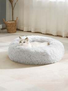 1pc Small Fluffy Round Pet Bed, Warm And Breathable, Suitable For Small Kittens And Dogs, Suitable For All Seasons, Solid Color Puppy Bed, Kennel Small Cat Bed, Winter Warm Pet Bed, Suitable For Small Puppies And Cats, Rodents And Other Small Animals, Machine Washable, Not Suitable For Medium And Large Animals. - Multicolor - View 8