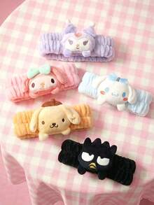 HELLO KITTY AND FRIENDS | Joivida 1個女性用小狗3D毛絨洗臉髮帶，護膚與化妝髮圈，防水防泡沫蓬鬆髮箍，柔軟防滑髮帶，適合浴室、旅行、水療，生日或週年紀念的可愛禮物 - 彩色 - 查看 2