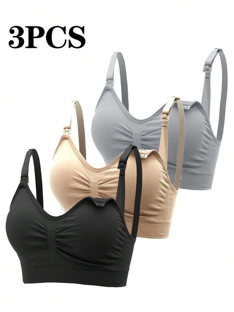 Moonlight&Mama Maternity 3pack Ruched Seamless Bra For Mother - Multicolor - View 1