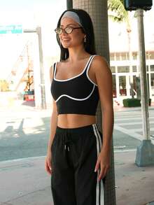 Nelanie Turli Breathable Round Neck Sleeveless Patterned Mesh Sports Tank Topworkout Tank Top Black - Black - View 5