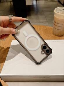 磁吸防震保護殼，適用於 iPhone 17/16/15/14/13 Pro Max，奢華四角防護保護套，支援無線充電 - 銀色 - 查看 5