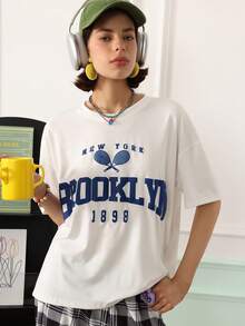 Chillnights Young Fashion Energetic Fun Text Print Minimalist Casual Drop Shoulder Design Loose Fit Women's Pajama Top - White - View 6