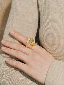 Opalesca Wrapped Track Ring - Gold - View 3
