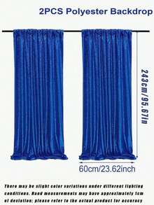 1/2 Pieces Sapphire Blue Sequin Party Background Curtain, Birthday Party Decoration, Birthday Banner, Birthday Background Curtain, Birth Party Supplies, Reusable For Home Decoration, Weddings, Baby Showers - Royal Blue - View 9