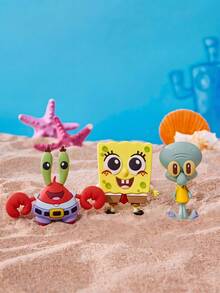 SpongeBob SquarePants | POKOJA LAND 3/4/6入組可愛卡通動物造型冰箱磁鐵組，有趣多彩設計，強磁吸附，可愛廚房家居裝飾，適用於冰箱、辦公室白板、學校置物櫃，亦適合週年、生日或節日的趣味個性化禮物 - 均碼 - 查看 3