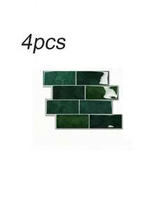 Green Waterproof Brick Texture 3D Wall Panels, Removable Self-Adhesive Wall Tile Stickers, Suitable For Kitchen Backsplash, Bathroom, And Holiday Decor - A13 - View 6