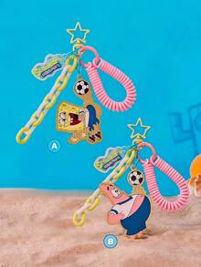 SpongeBob SquarePants | POKOJA LAND 1個系列卡通鑰匙圈，輕巧精緻，可愛吸睛。提供兩種款式（/派屈克）。可用作包包吊飾、行李吊牌或汽車鑰匙圈，適合日常通勤與旅行。也是送給朋友、閨蜜或自己在生日、情人節、聖誕節及其他節日的理想小禮物 - 彩色 - 查看 1