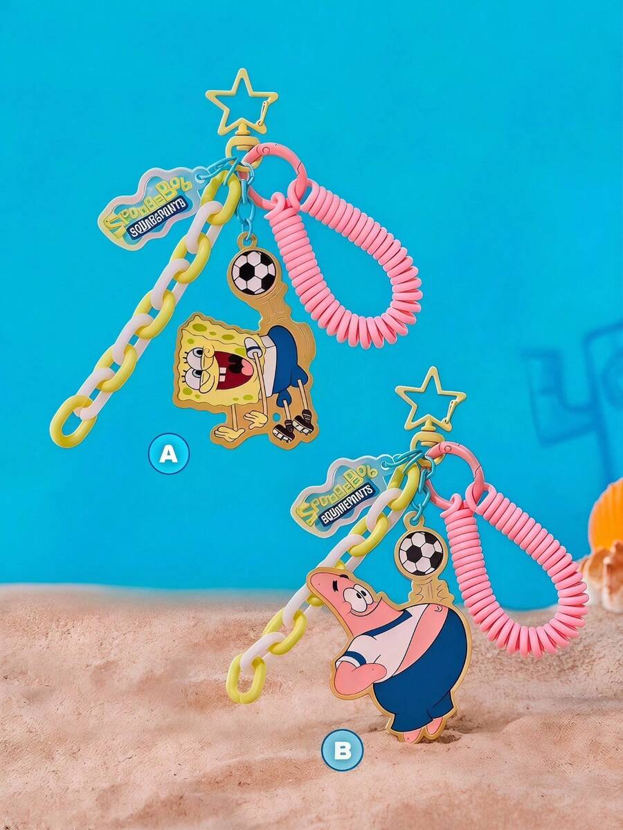 SpongeBob SquarePants | POKOJA LAND 1個系列卡通鑰匙圈,輕巧精緻,可愛吸睛。提供兩種款式(/派屈克)。可用作包包吊飾、行李吊牌或汽車鑰匙圈,適合日常通勤與旅行。也是送給朋友、閨蜜或自己在生日、情人節、聖誕節及其他節日的理想小禮物 - 彩色 - 查看 1