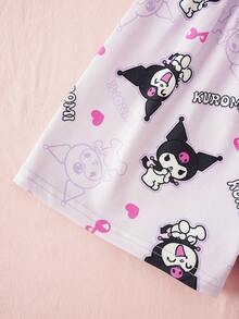 HELLO KITTY AND FRIENDS | SHEIN 女童卡通印花短袖上衣與短褲家居服 - 彩色 - 查看 7